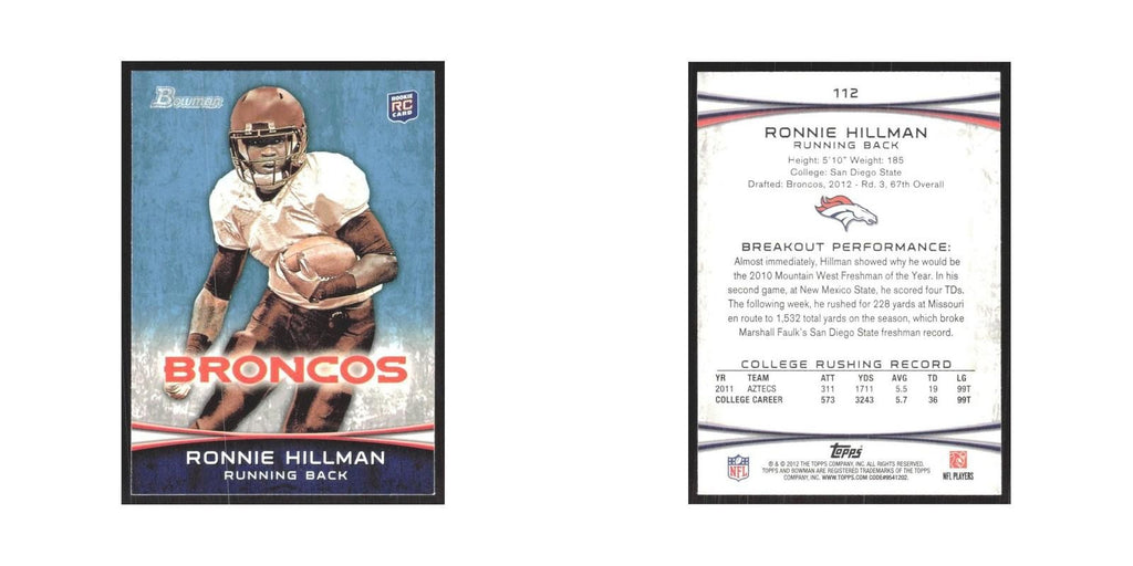 2012 Bowman Ronnie Hillman RC Broncos #112