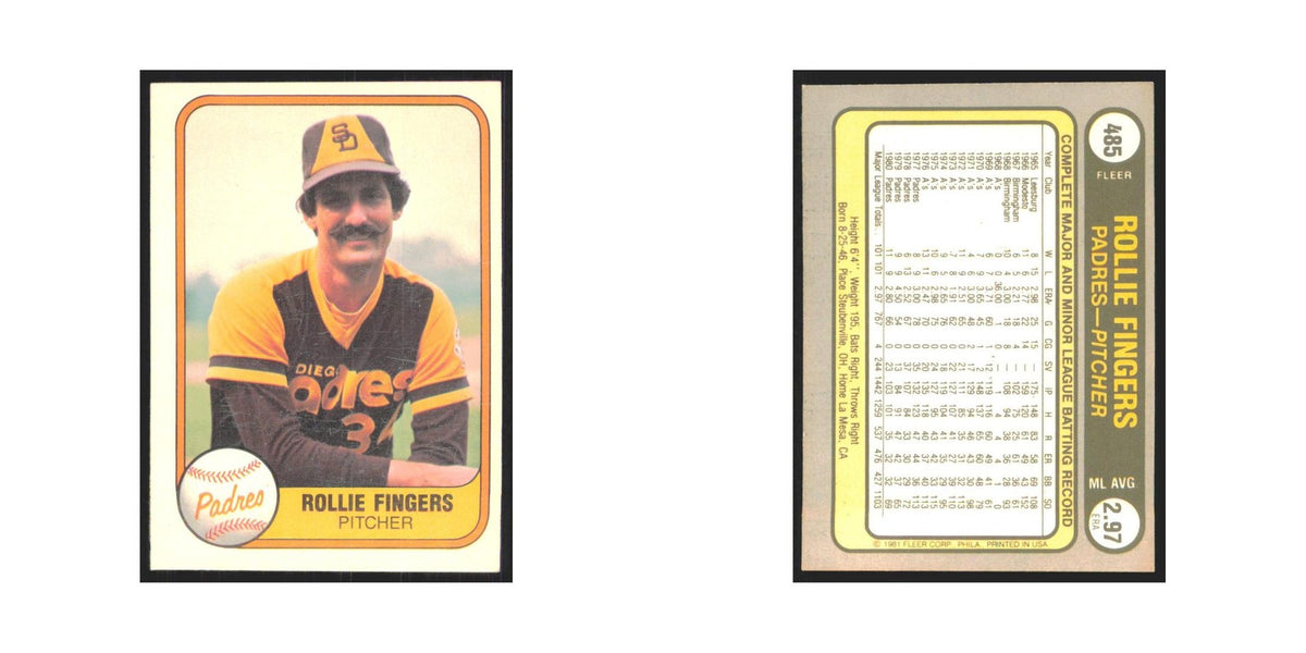 1981 Fleer Rollie Fingers Padres #485
