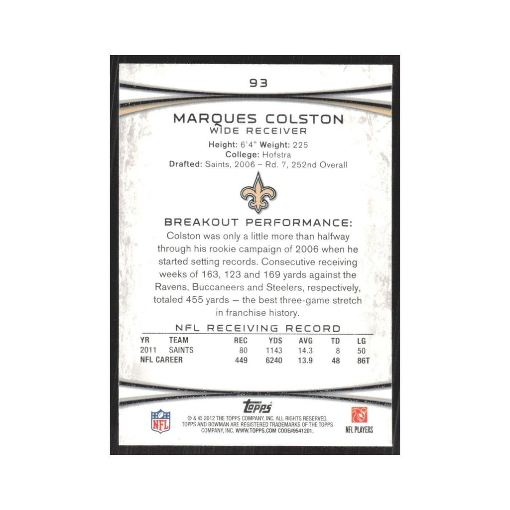 2012 Bowman Marques Colston Saints #93