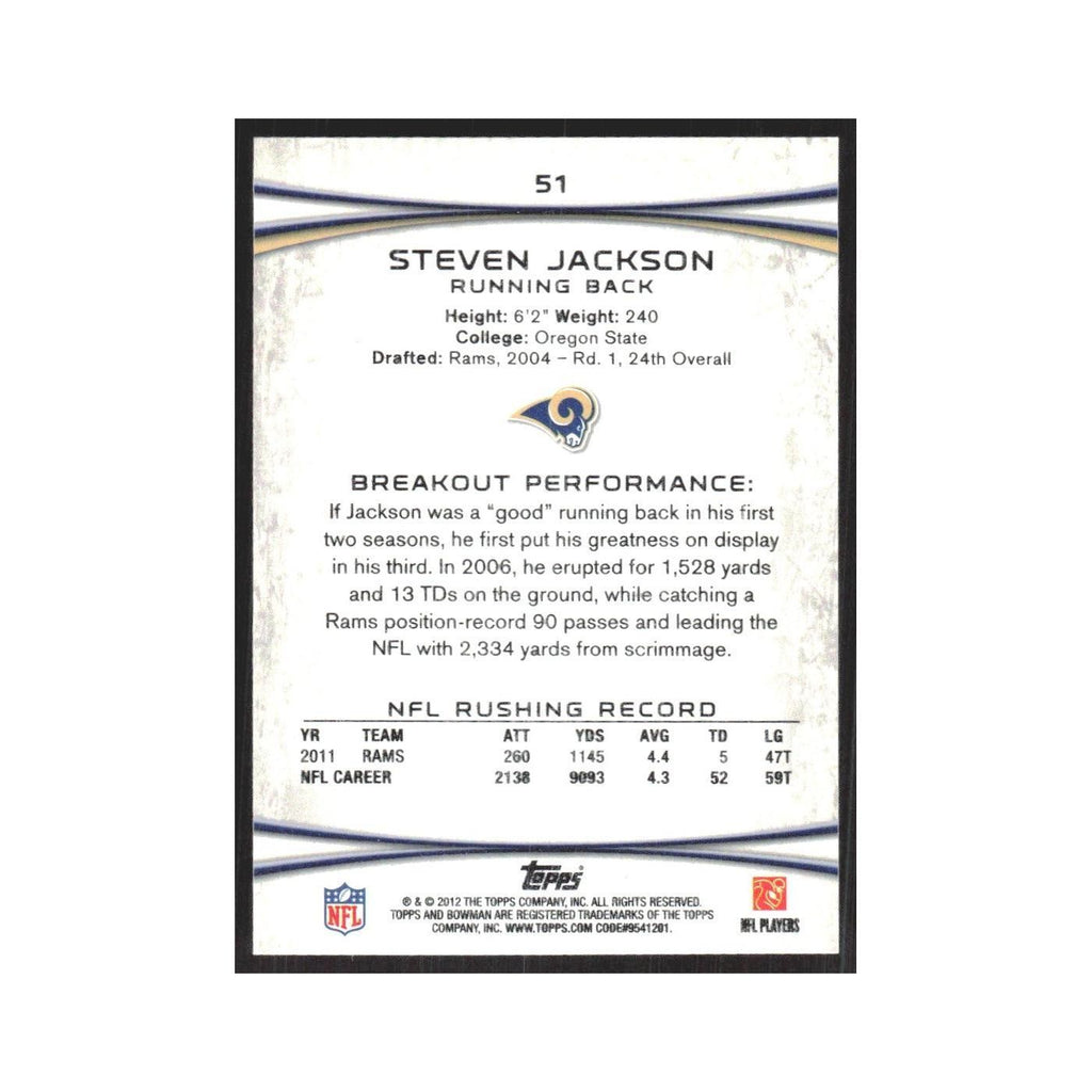 2012 Bowman Steven Jackson St. Louis Rams #51