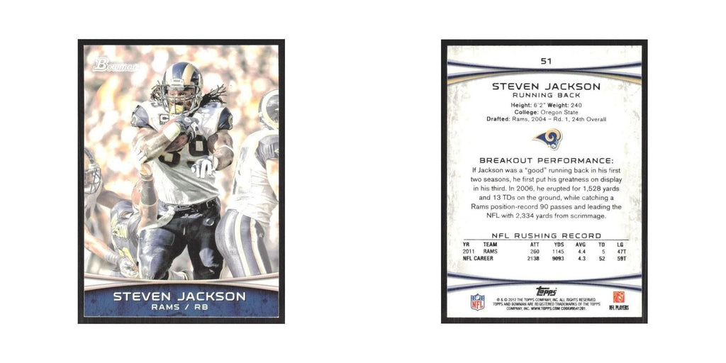 2012 Bowman Steven Jackson St. Louis Rams #51