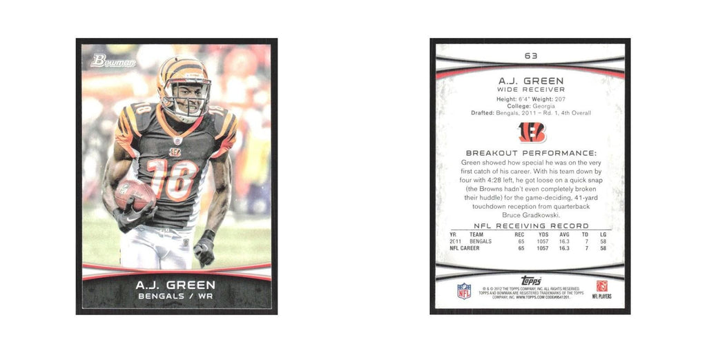 2012 Bowman A.J. Green Bengals #63