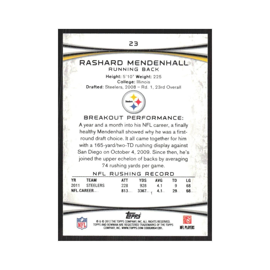 2012 Bowman Rashard Mendenhall Steelers #23