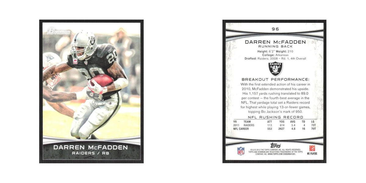 2012 Bowman Darren McFadden Raiders #96