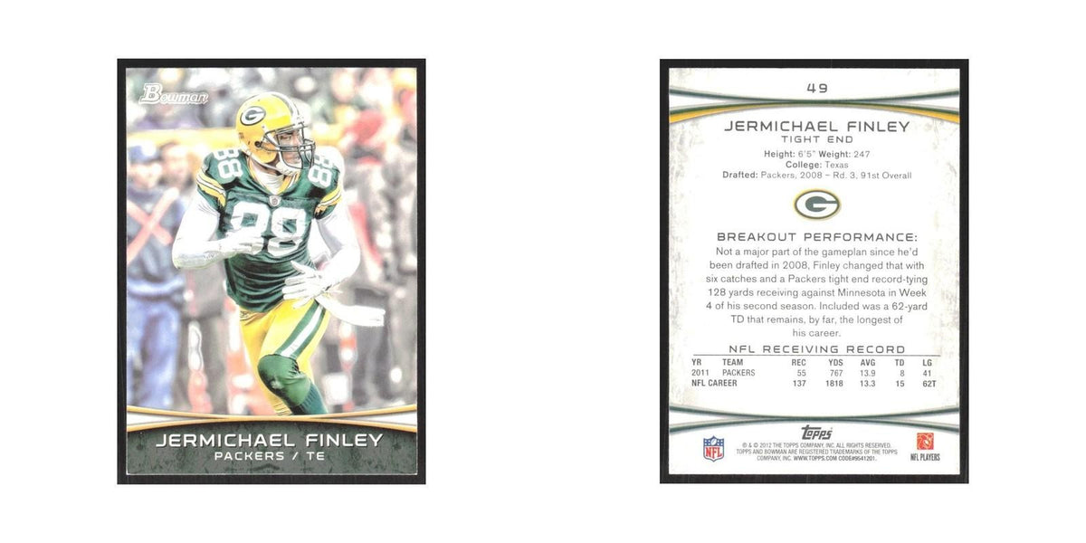 2012 Bowman Jermichael Finley Packers #49