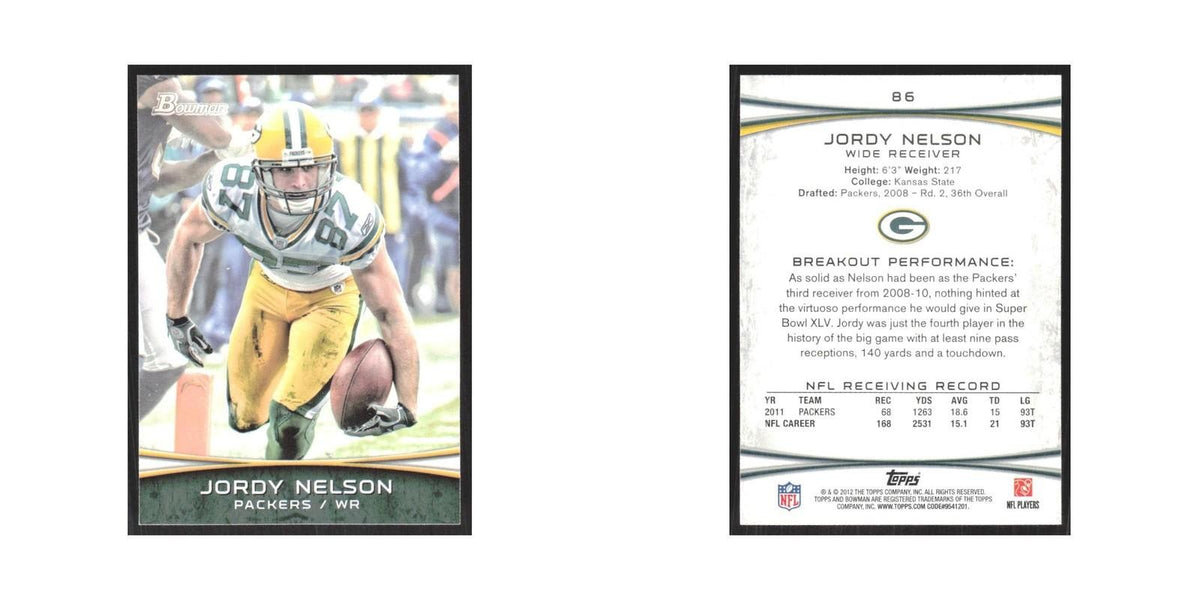 2012 Bowman Jordy Nelson Packers #86