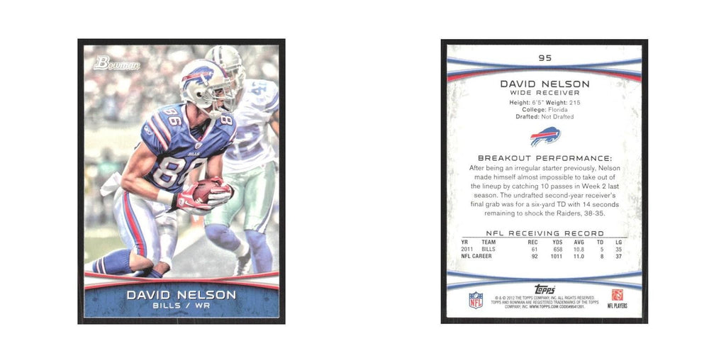 2012 Bowman David Nelson Bills #95