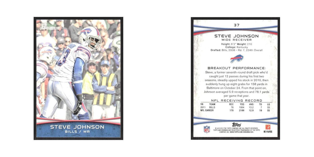 2012 Bowman Steve Johnson Bills #37