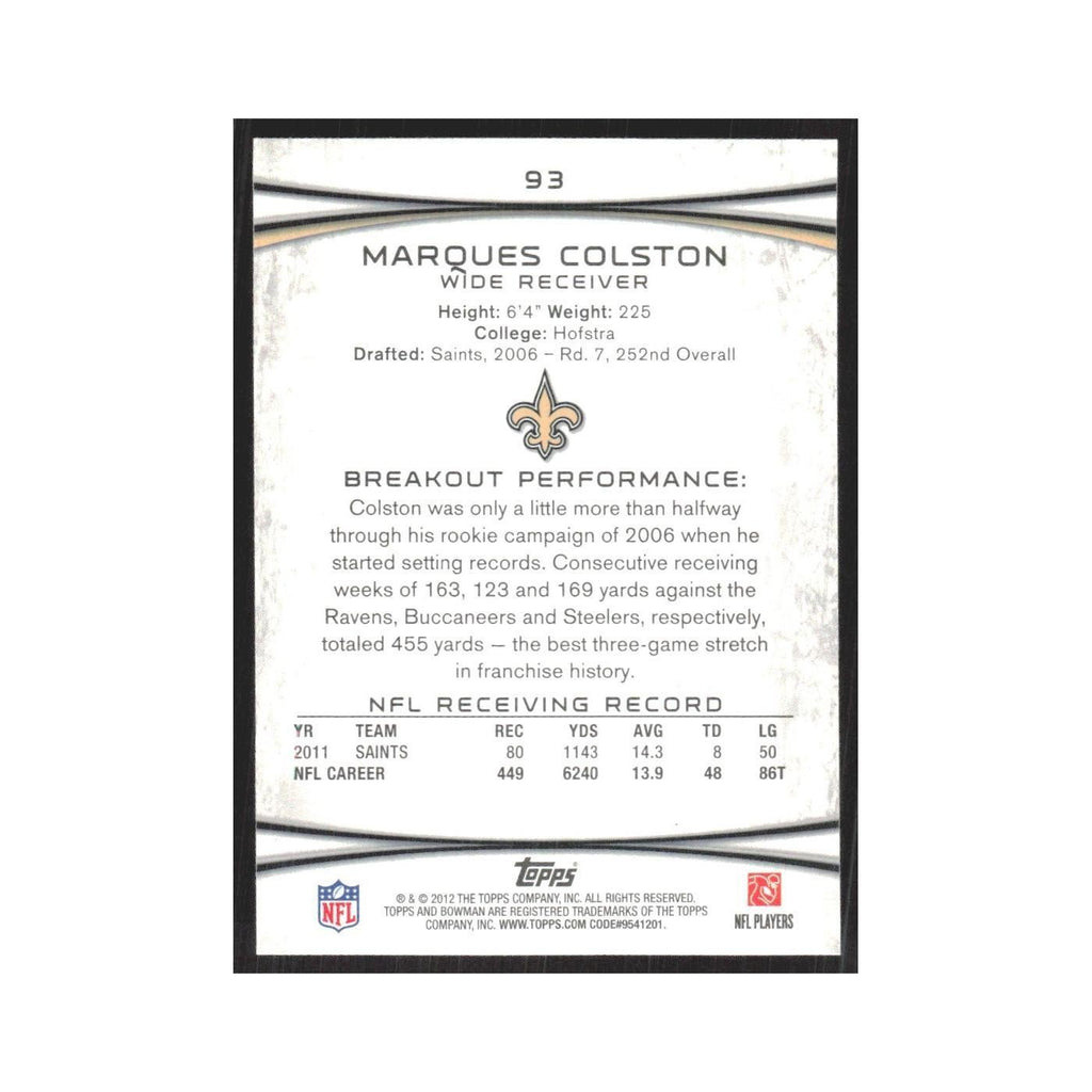 2012 Bowman Marques Colston Saints #93