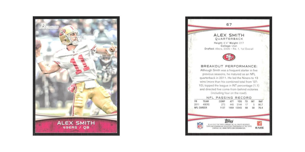 2012 Bowman Alex Smith 49ers #67
