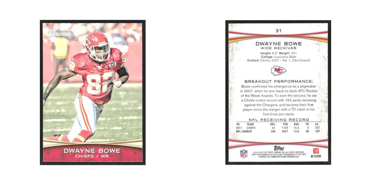 2012 Bowman Dwayne Bowe Chiefs #31