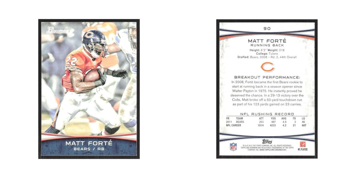 2012 Bowman Matt Forte Bears #90