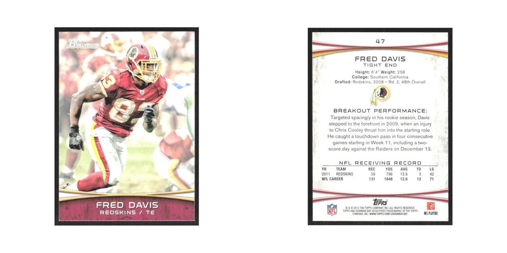 2012 Bowman Fred Davis Redskins #47
