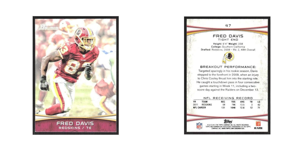 2012 Bowman Fred Davis Redskins #47