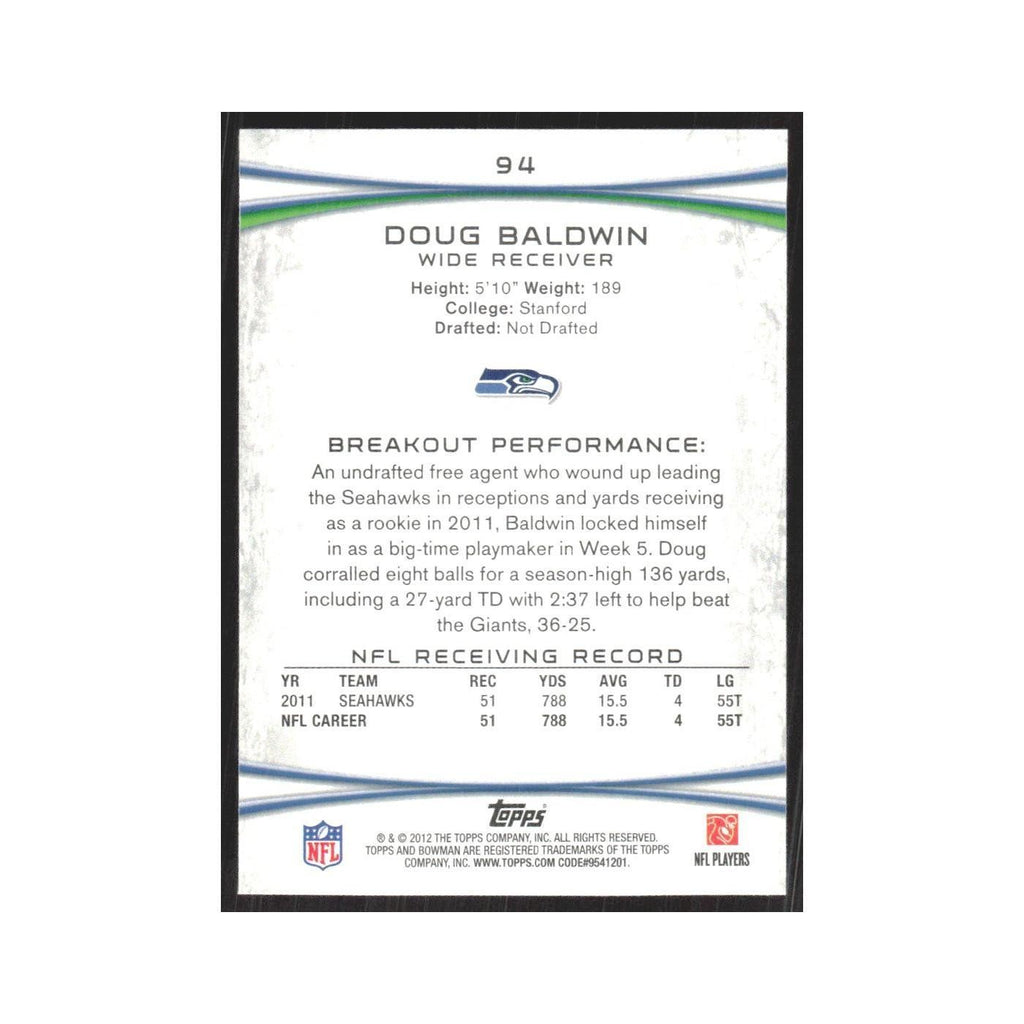 2012 Bowman Doug Baldwin Seahawks #94