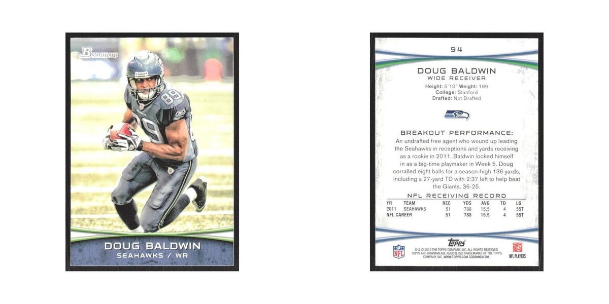 2012 Bowman Doug Baldwin Seahawks #94