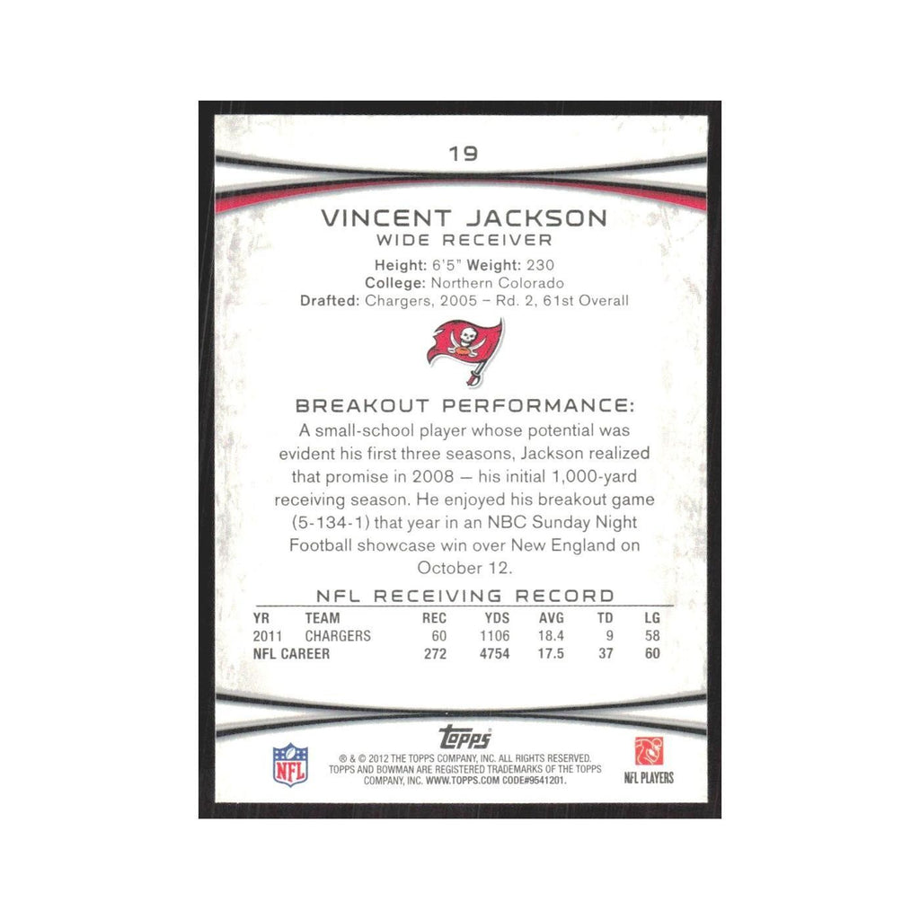 2012 Bowman Vincent Jackson Buccaneers #19