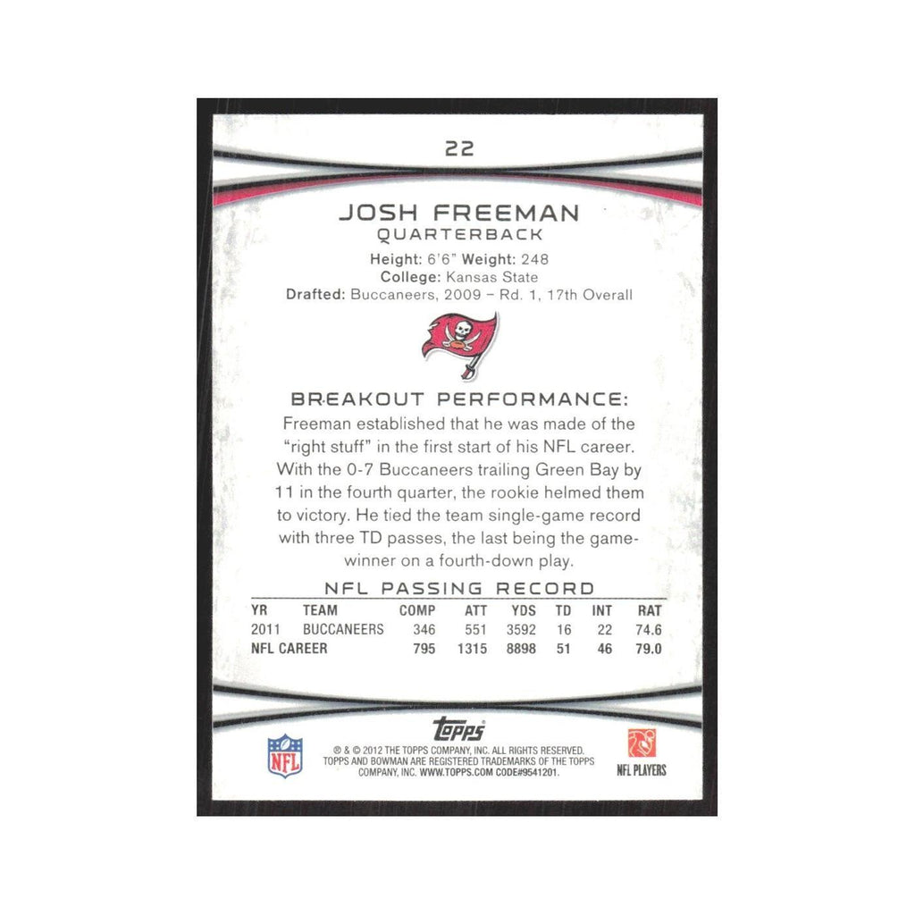 2012 Bowman Josh Freeman Buccaneers #22