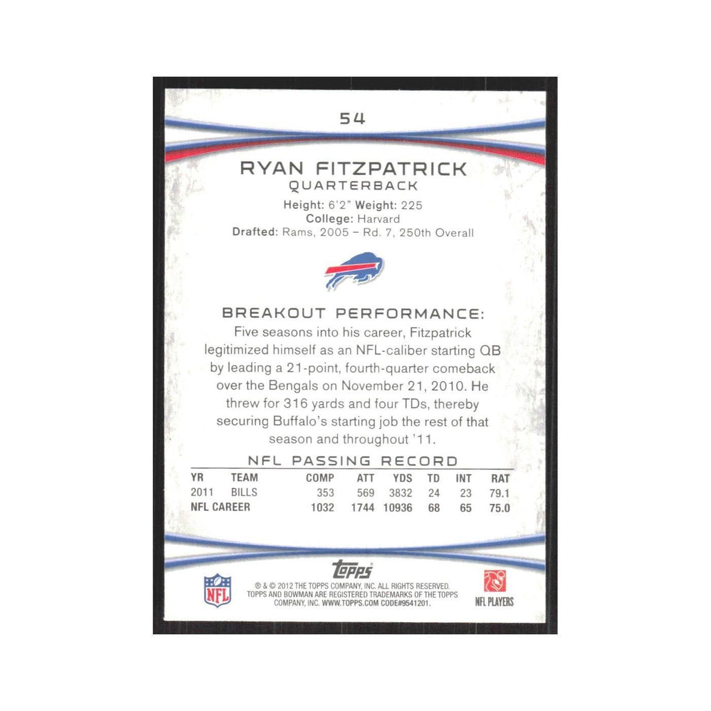 2012 Bowman Ryan Fitzpatrick Bills #54