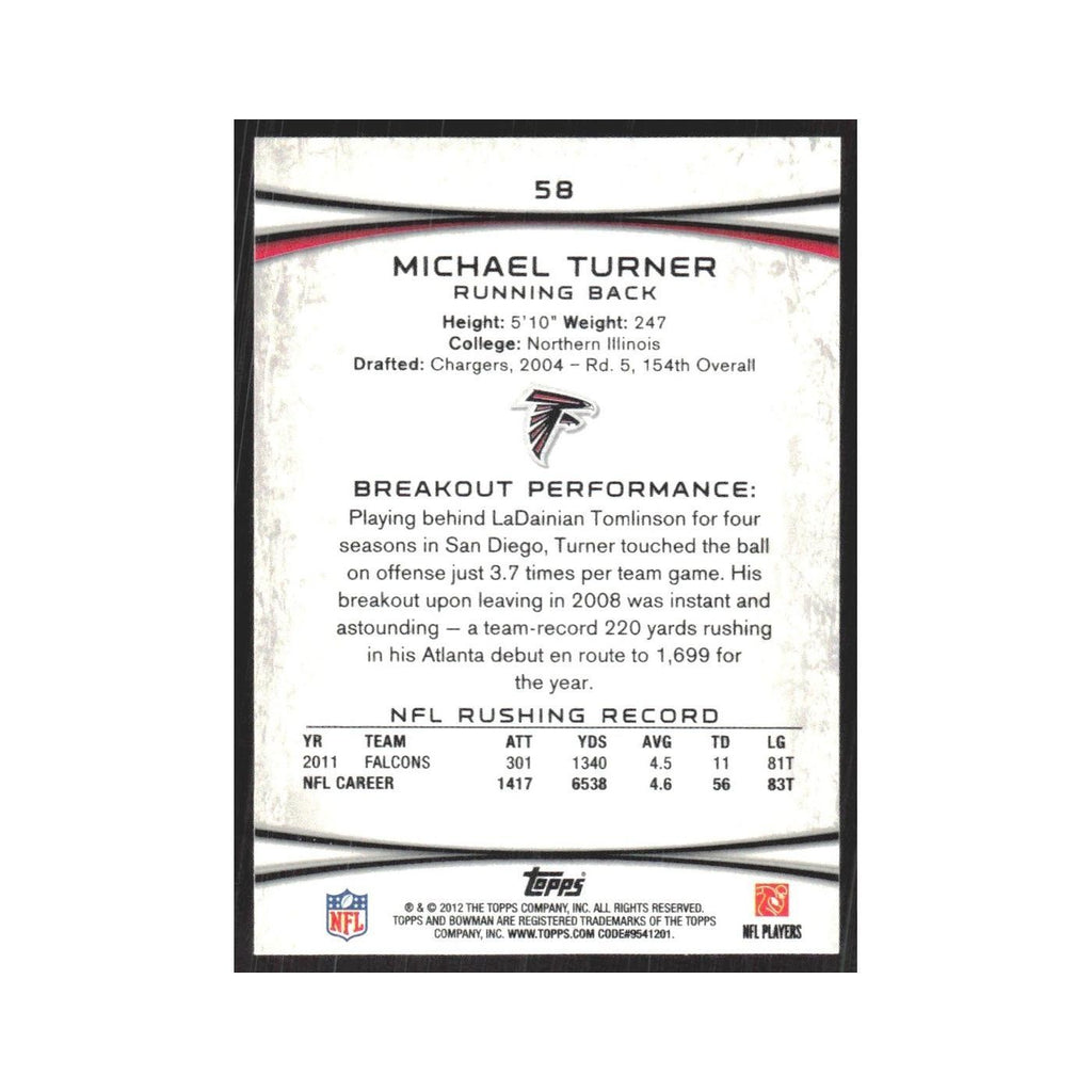 2012 Bowman Michael Turner Falcons #58