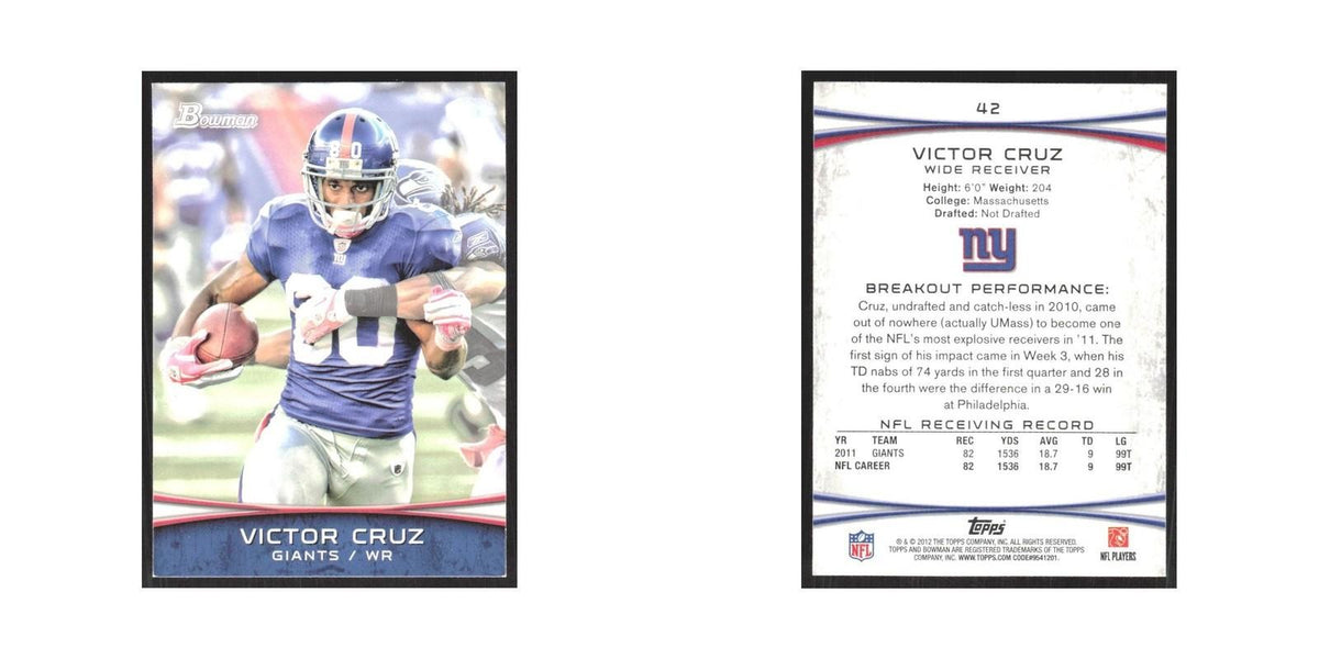 2012 Bowman Victor Cruz Giants #42