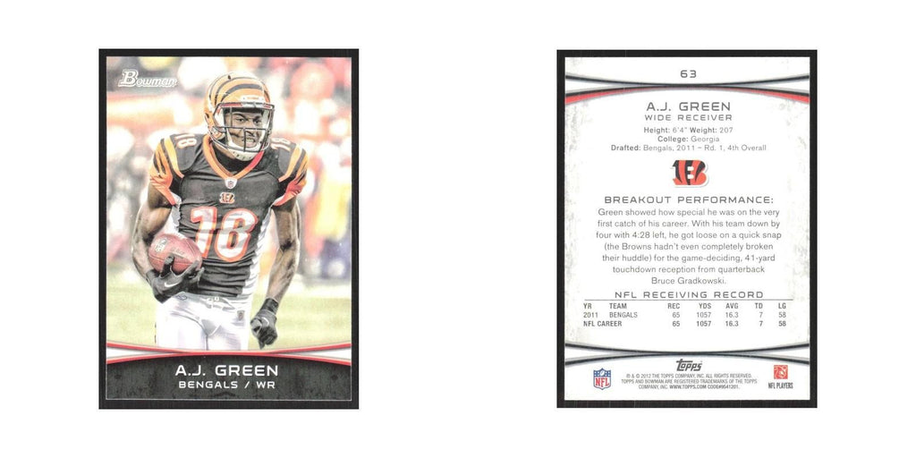 2012 Bowman A.J. Green Bengals #63