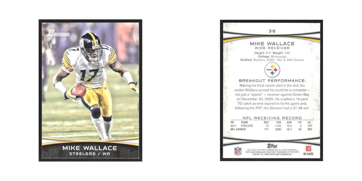2012 Bowman Mike Wallace Steelers #36