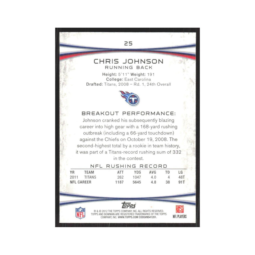 2012 Bowman Chris Johnson Titans #25