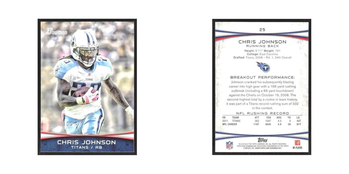 2012 Bowman Chris Johnson Titans #25
