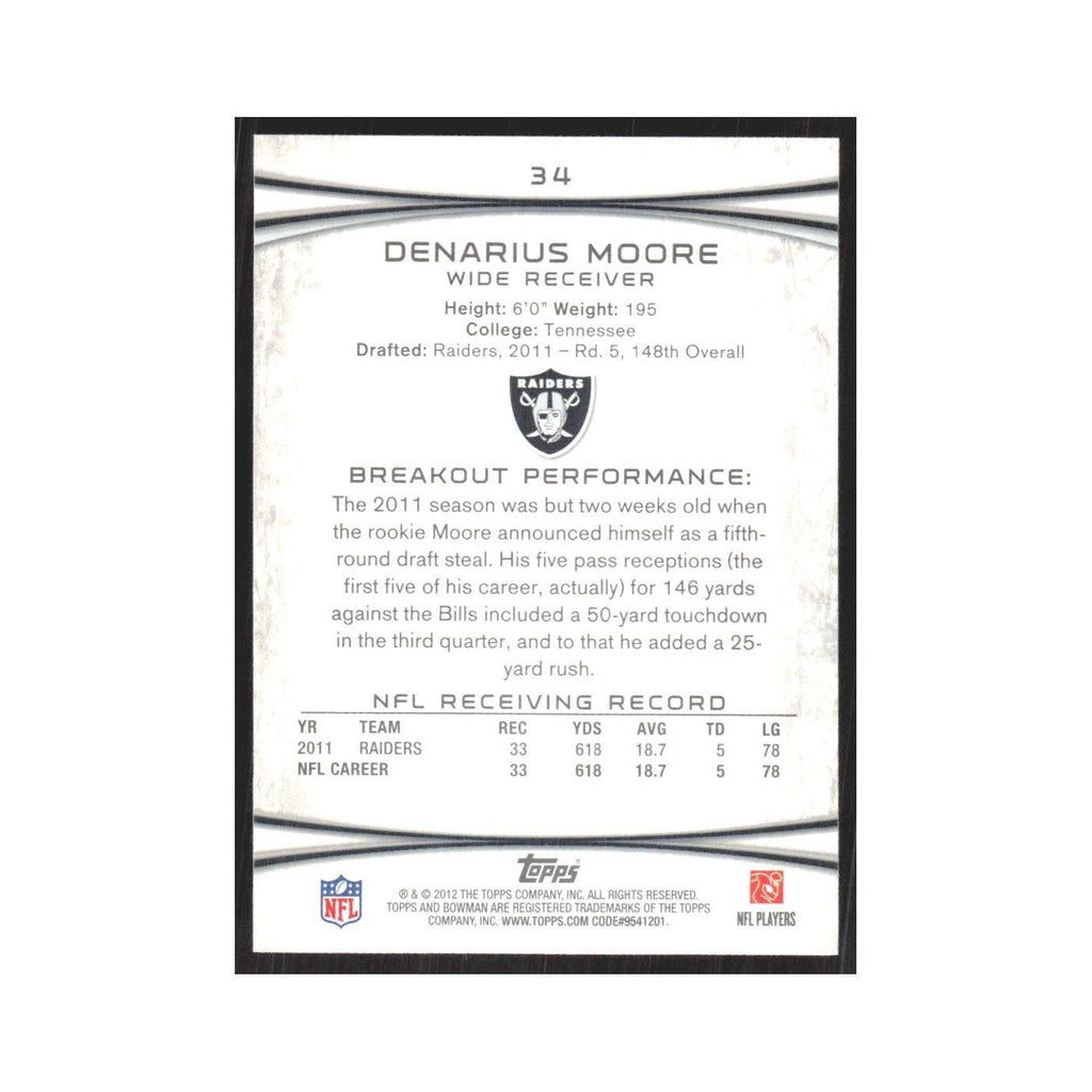 2012 Bowman Denarius Moore Raiders #34