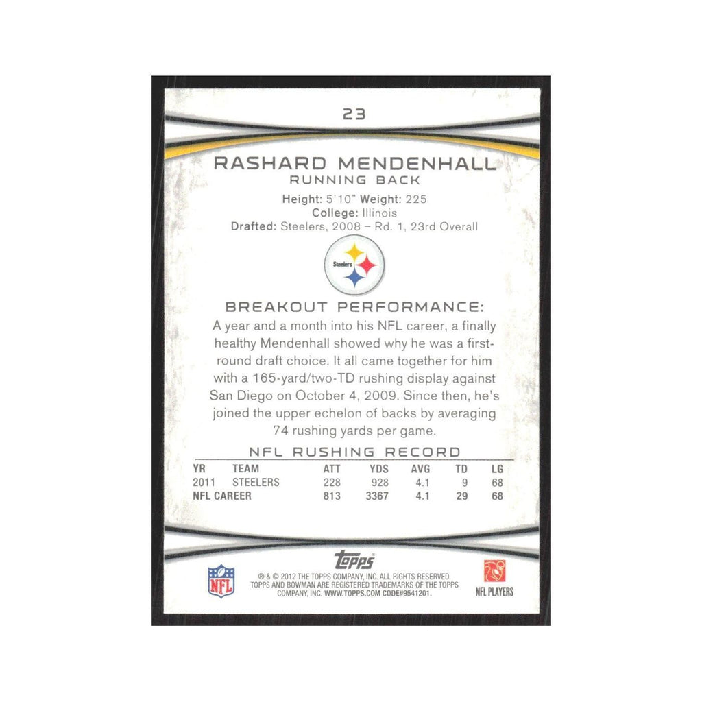 2012 Bowman Rashard Mendenhall Steelers #23