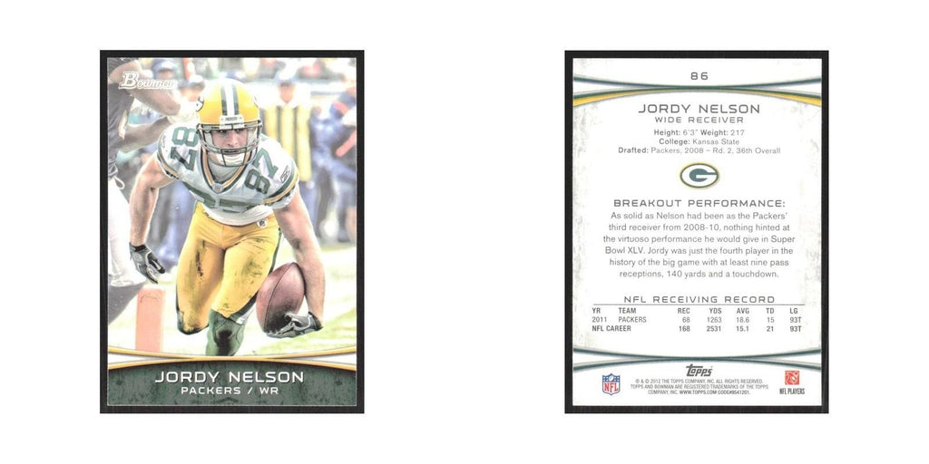 2012 Bowman Jordy Nelson Packers #86