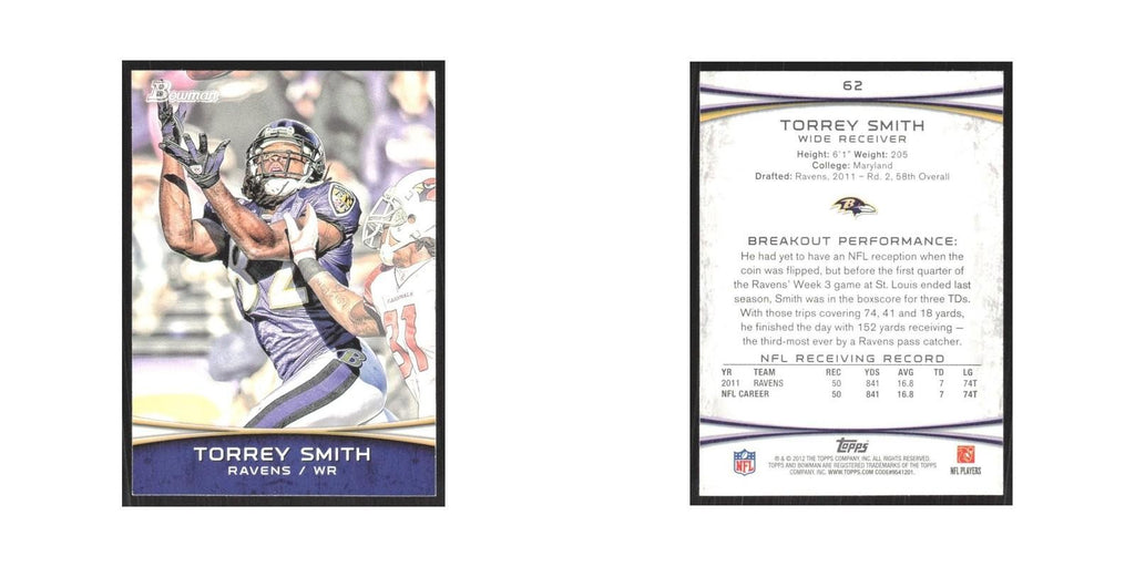 2012 Bowman Torrey Smith Ravens #62