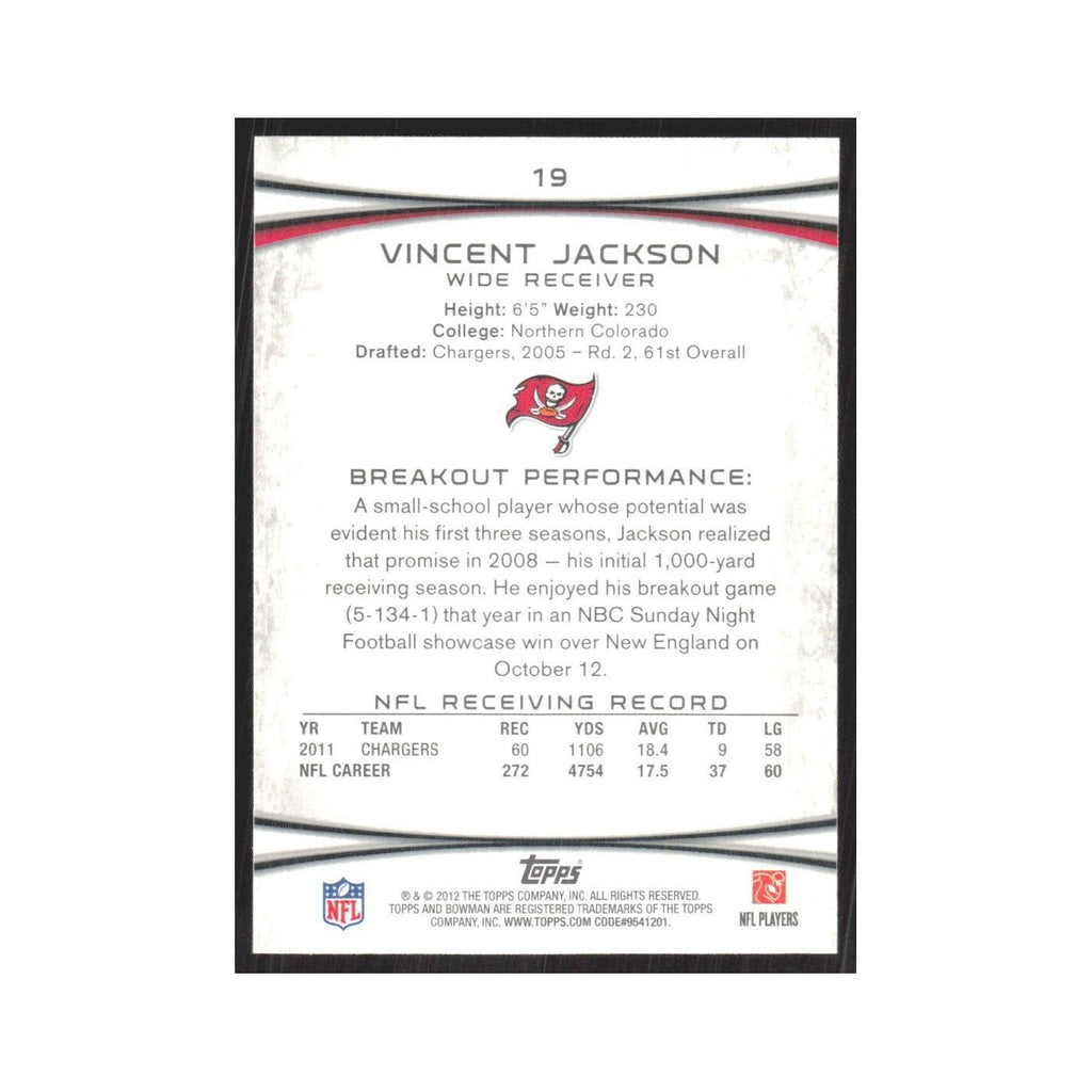 2012 Bowman Vincent Jackson Buccaneers #19