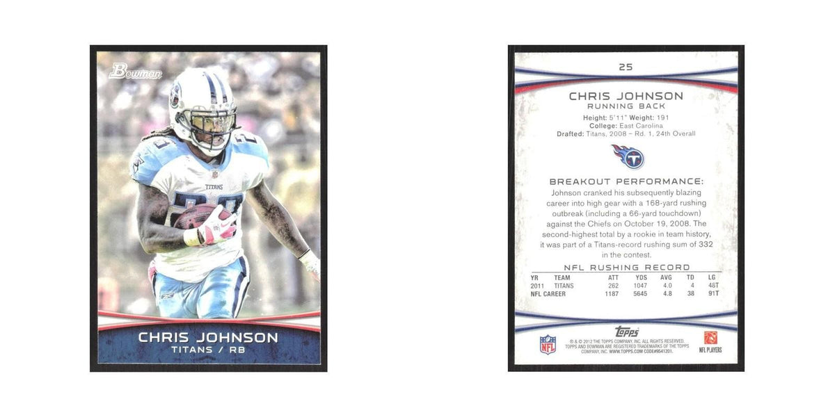 2012 Bowman Chris Johnson Titans #25