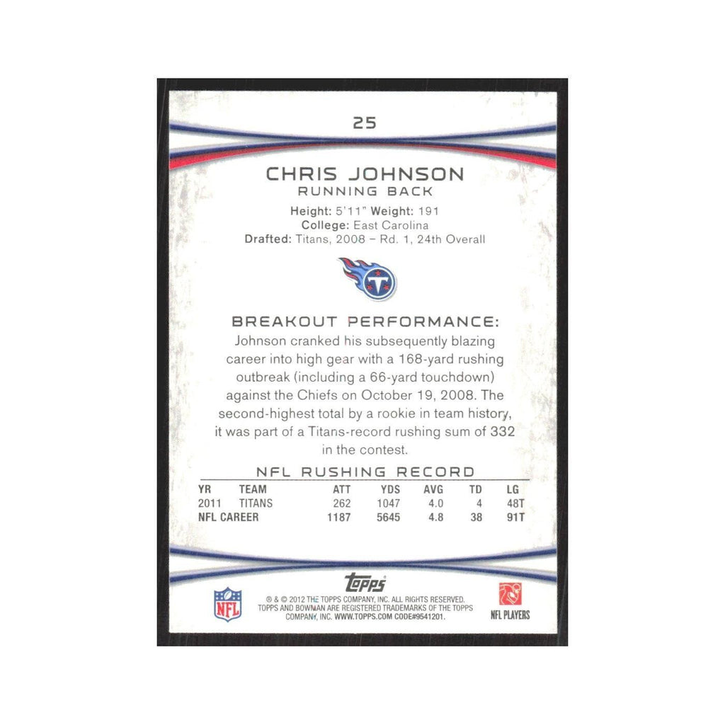 2012 Bowman Chris Johnson Titans #25