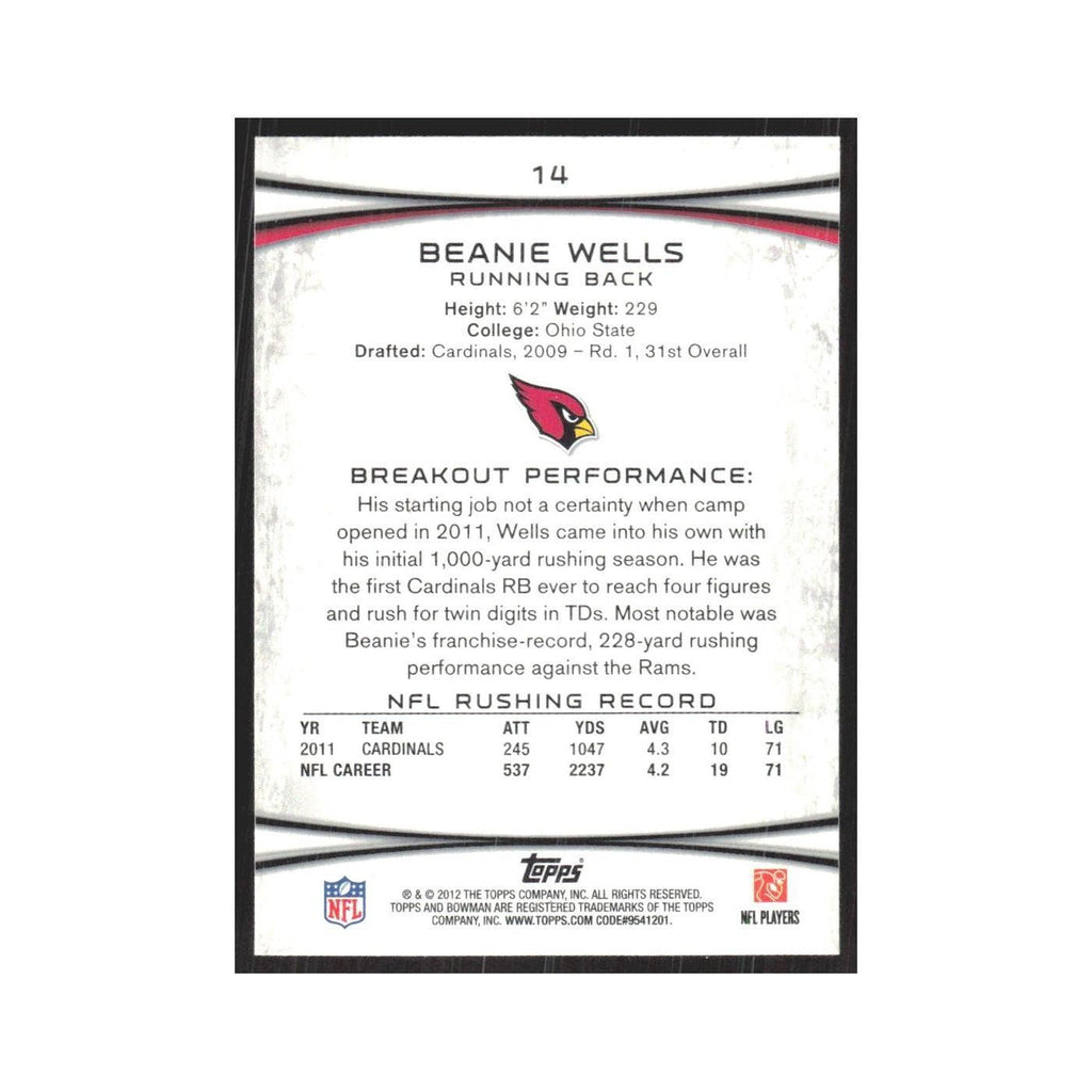 2012 Bowman Beanie Wells Cardinals #14