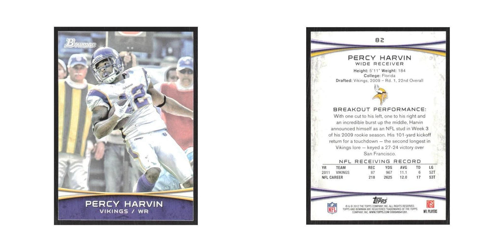 2012 Bowman Percy Harvin Vikings #82