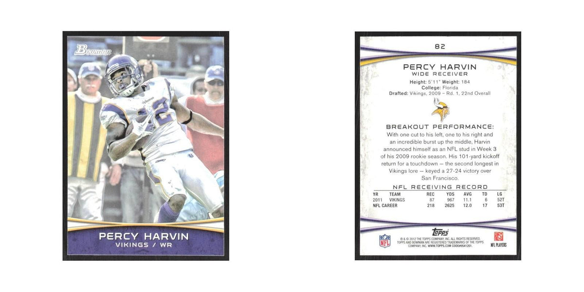 2012 Bowman Percy Harvin Vikings #82