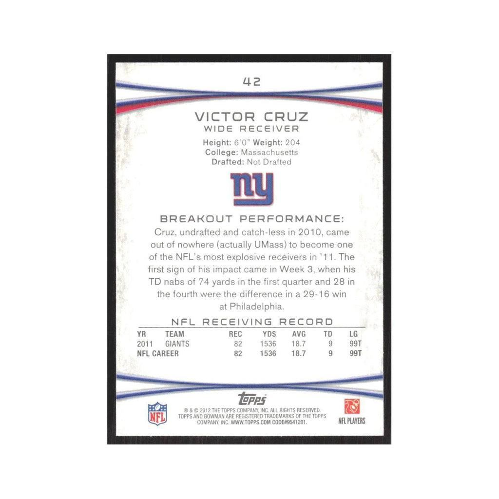 2012 Bowman Victor Cruz Giants #42