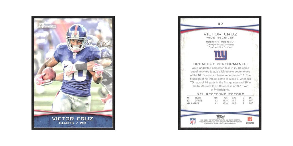 2012 Bowman Victor Cruz Giants #42