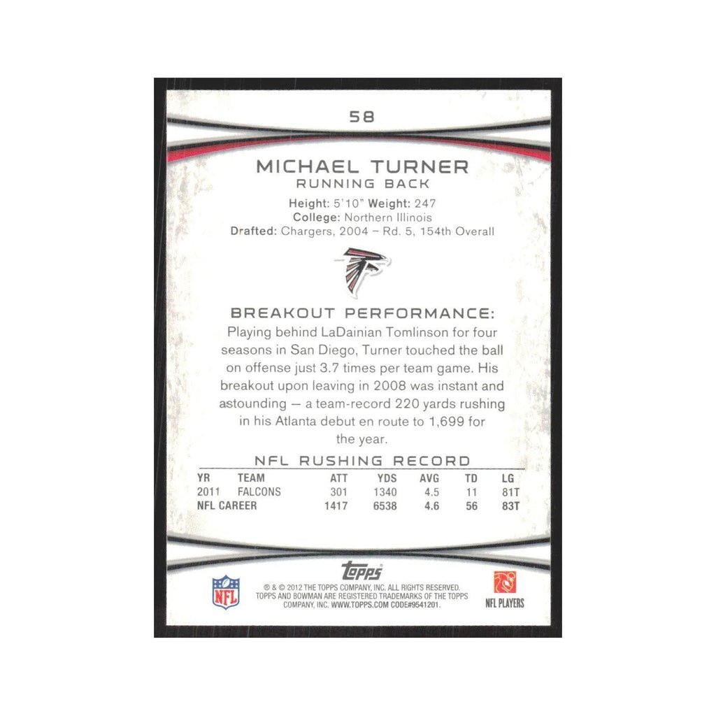2012 Bowman Michael Turner Falcons #58