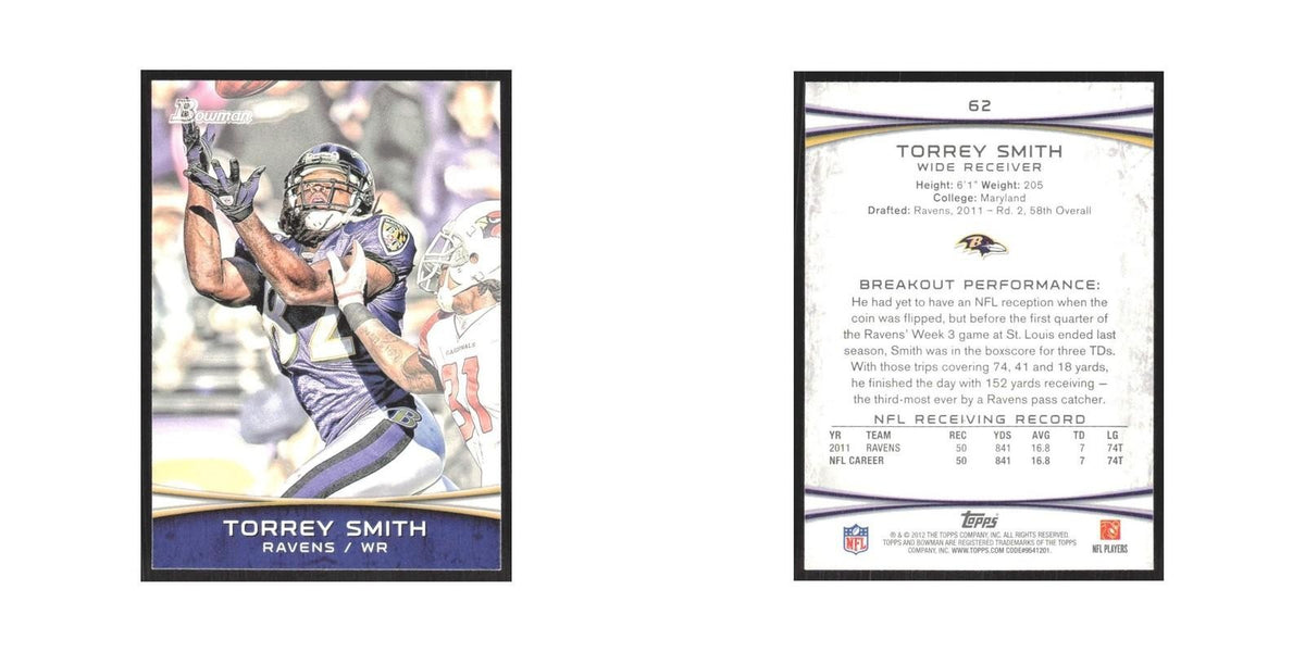2012 Bowman Torrey Smith Ravens #62