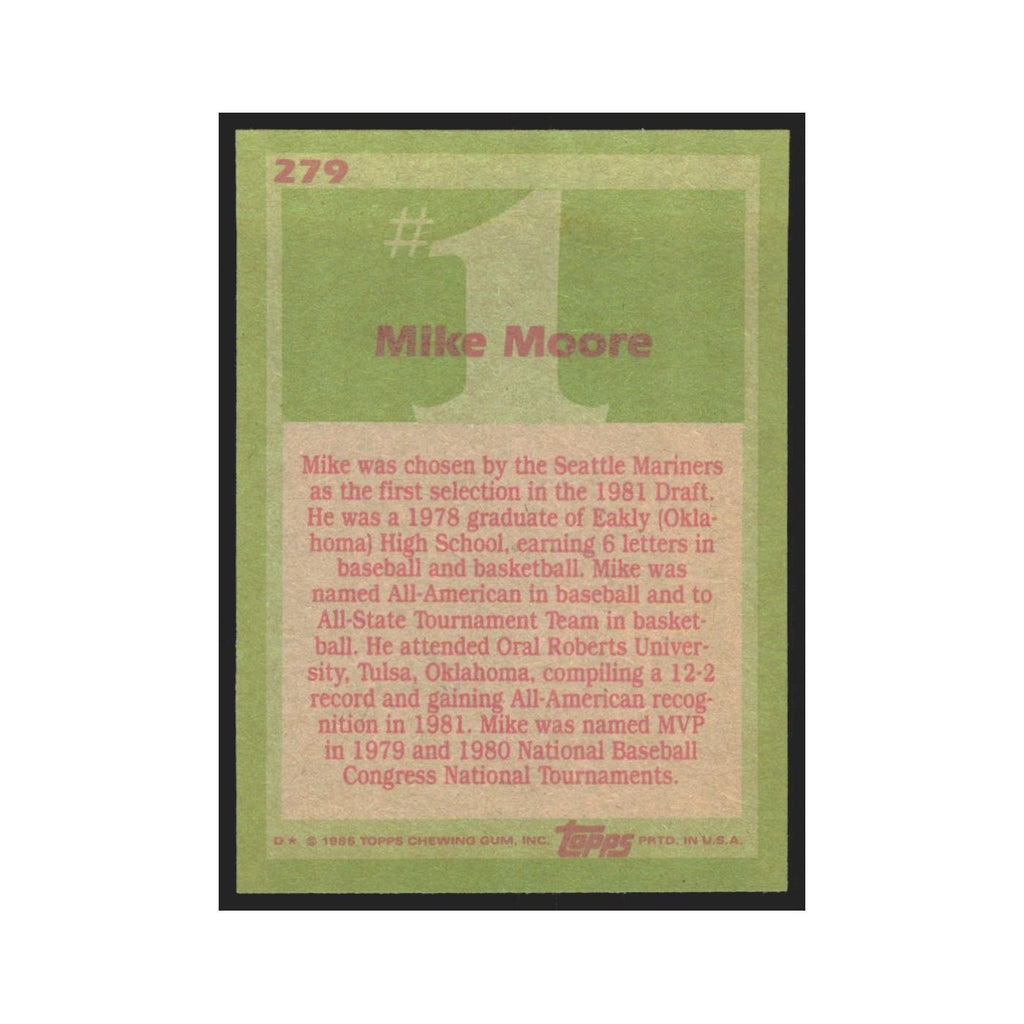 1985 Topps Mike Moore Mariners #279