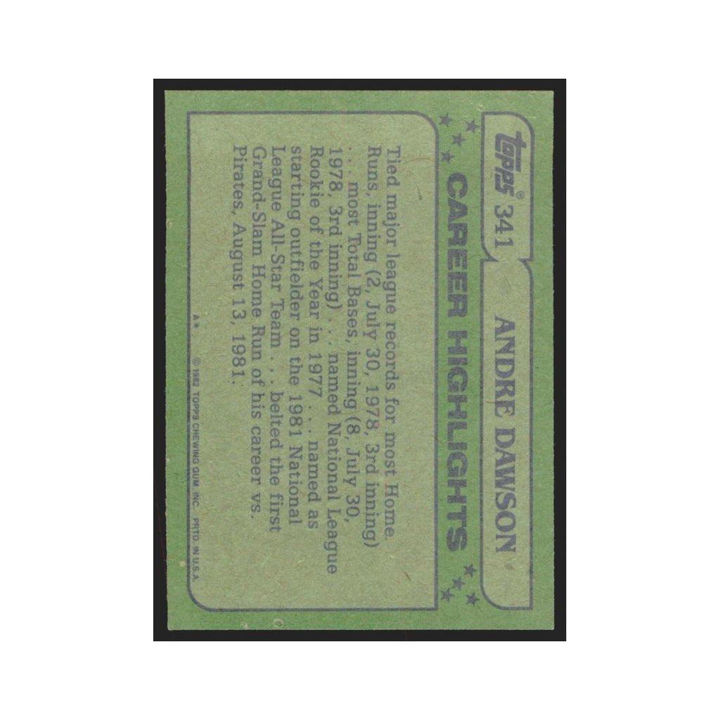 1982 Topps Andre Dawson Montreal Expos #341