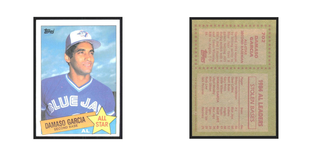 1985 Topps Damaso Garcia Blue Jays #702
