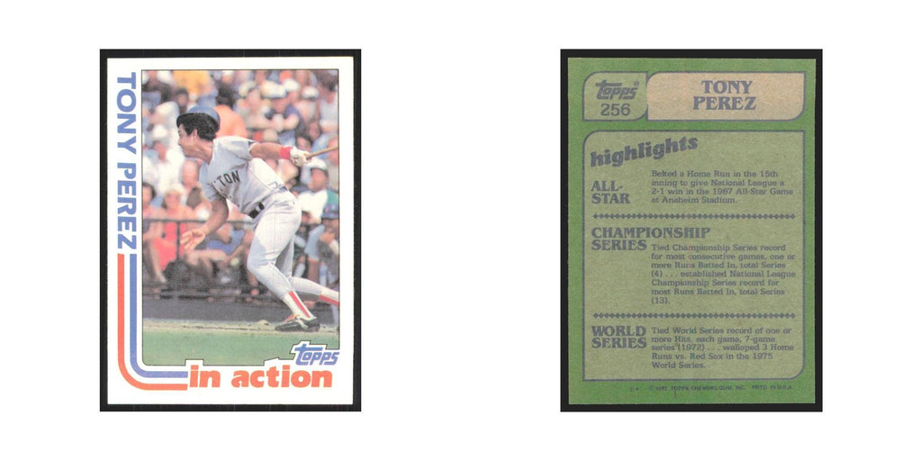 1982 Topps Tony Perez Red Sox #256