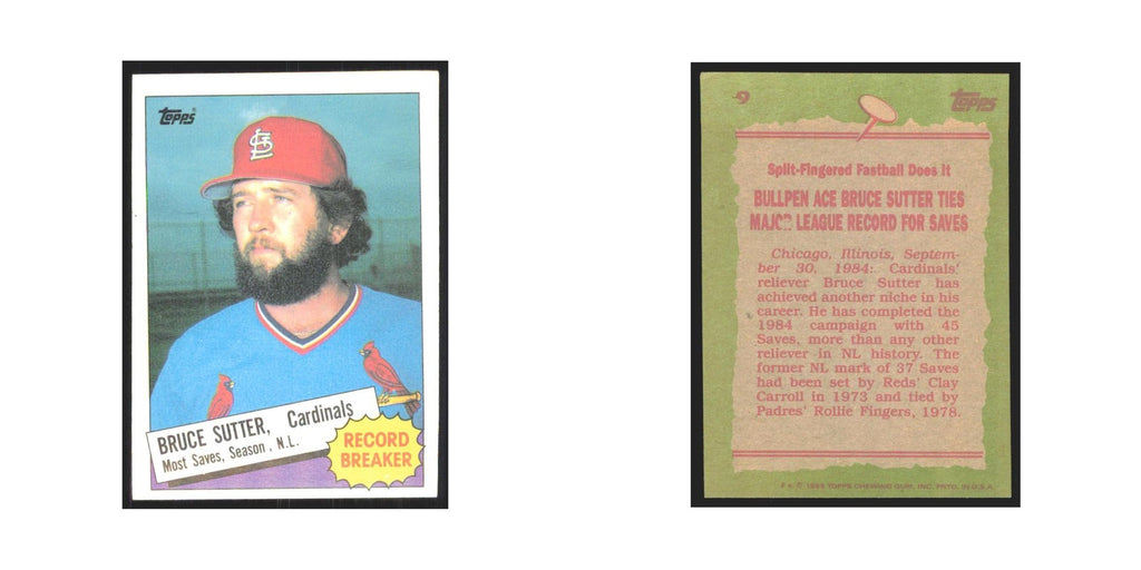 1985 Topps Bruce Sutter Cardinals #9