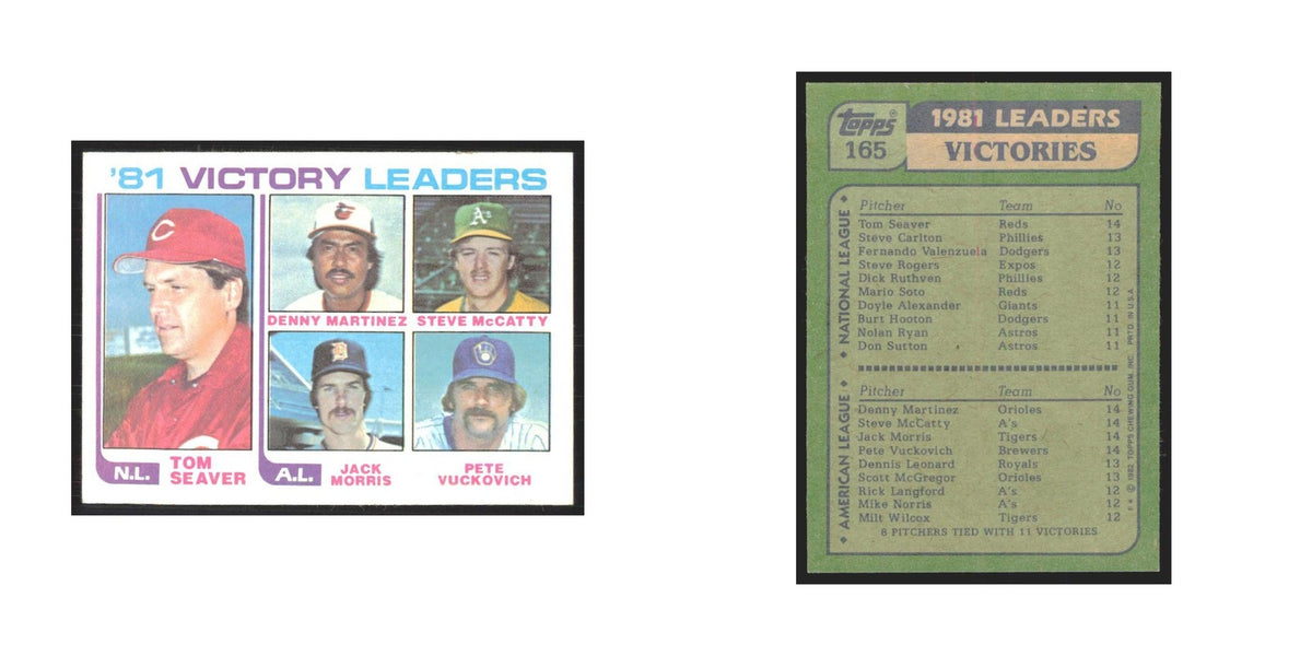 1982 Topps Seaver/Martinez/McCatty/Morris/Vuckovich #165