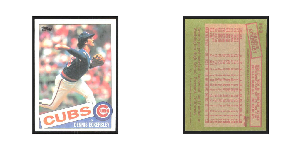 1985 Topps Dennis Eckersley Cubs #163